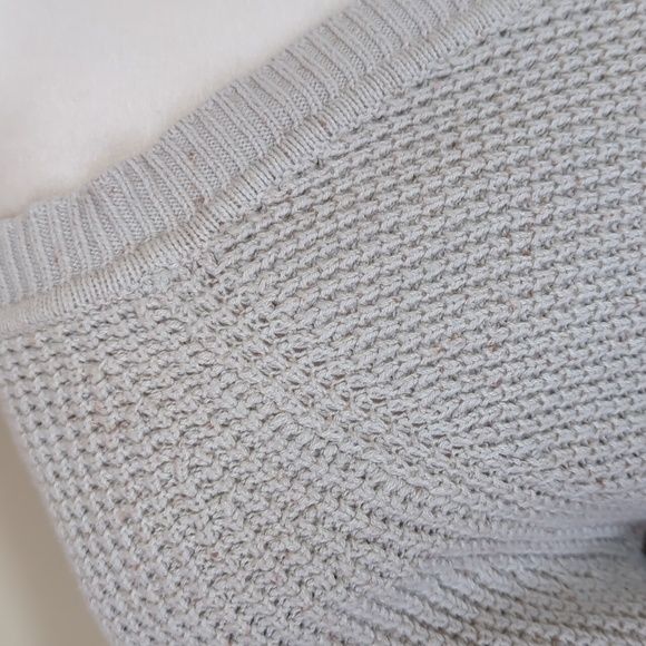 L.L. Bean Marled Open Front Open Weave Cardigan MEDIUM Beige Cream - Picture 7 of 16